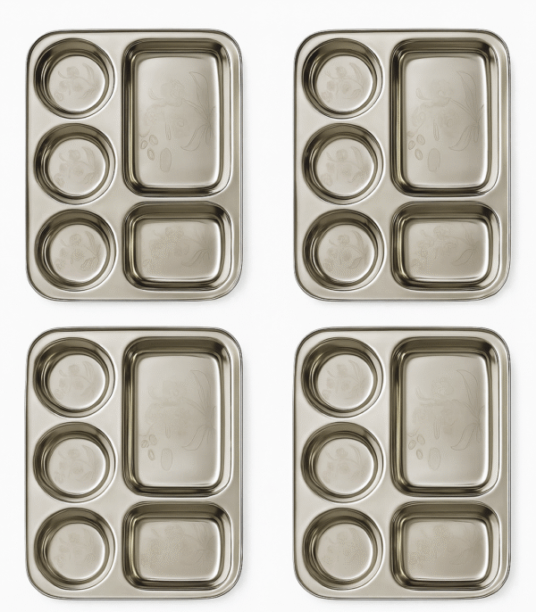 Premium Stainless Steel Partition Thali Plates - Image 2