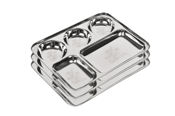 Premium Stainless Steel Partition Thali Plates - Image 3