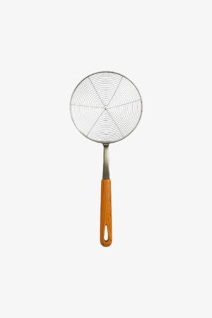 Premium Stainless Steel Skimmer with Wooden Handle