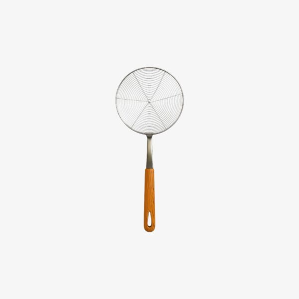 Premium Stainless Steel Skimmer with Wooden Handle