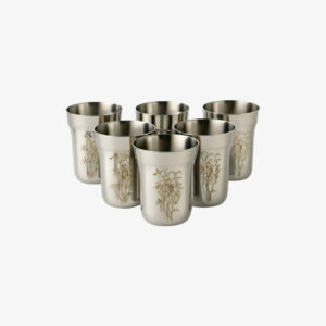 Premium Stainless Steel Glasses Floral Design