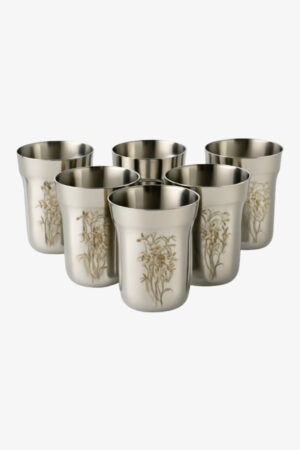 Premium Stainless Steel Glasses Floral Design