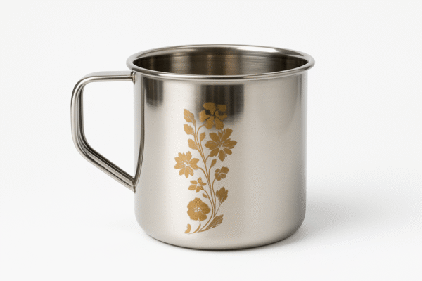 Premium Stainless Steel Mug with Handle - Image 2