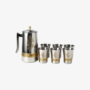 Premium Stainless Steel Jug with 6 Glasses